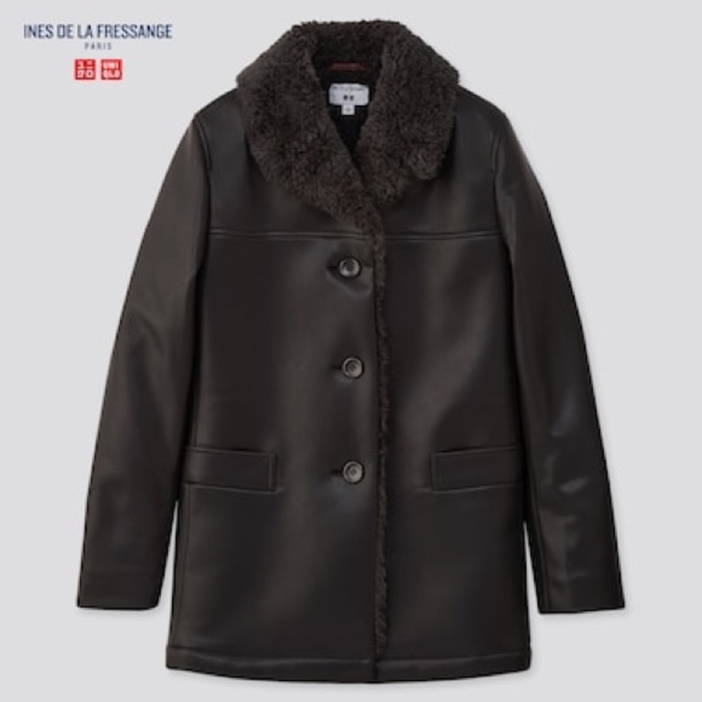 WOMENS FAUX LEATHER COAT